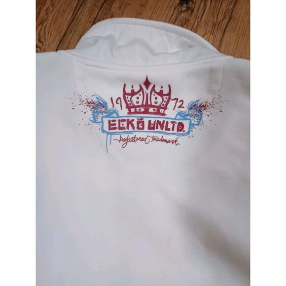 Y2K Ecko Unlimited White Jacket Men’s Size XXL KING /Crown - Picture 5 of 9